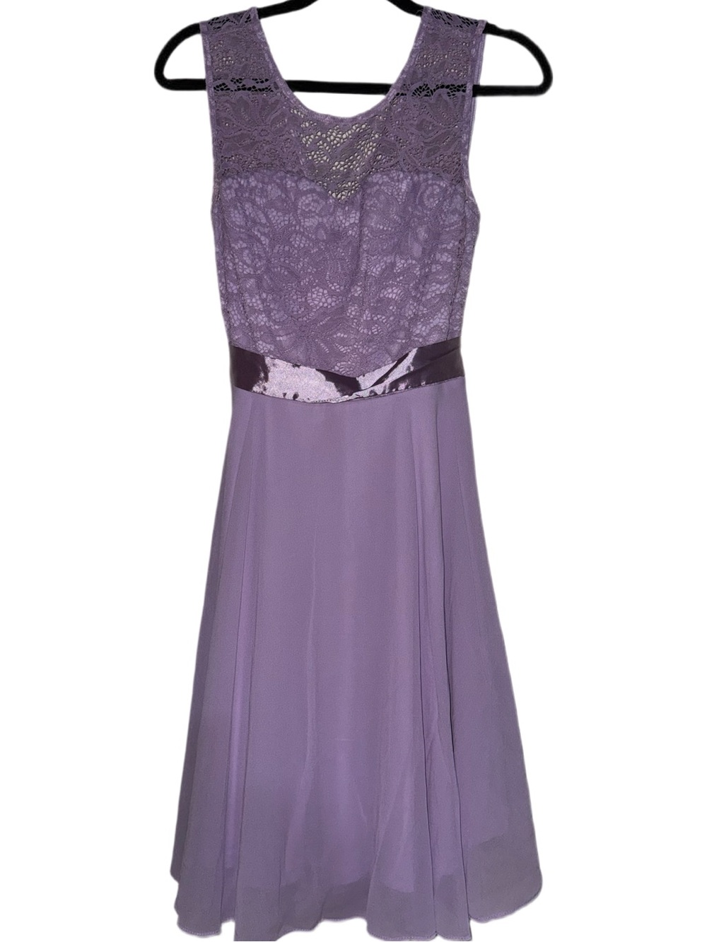 Bery Love Sleeveless Lavender Lace & Chiffon Dress Size Small
